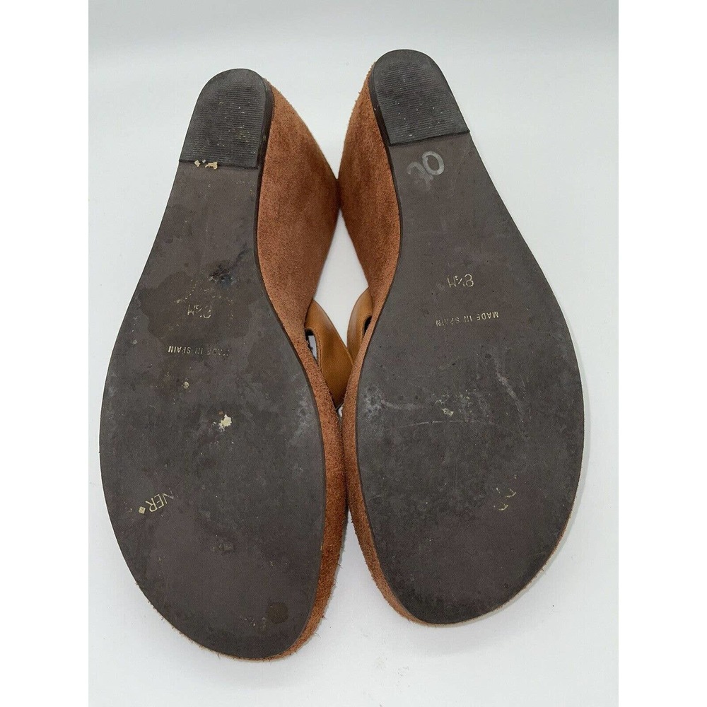 Donald J Pliner Size 8.5M Burnt Orange / Brown Wedge Platform Slip-on Sandals - Picture 3 of 6